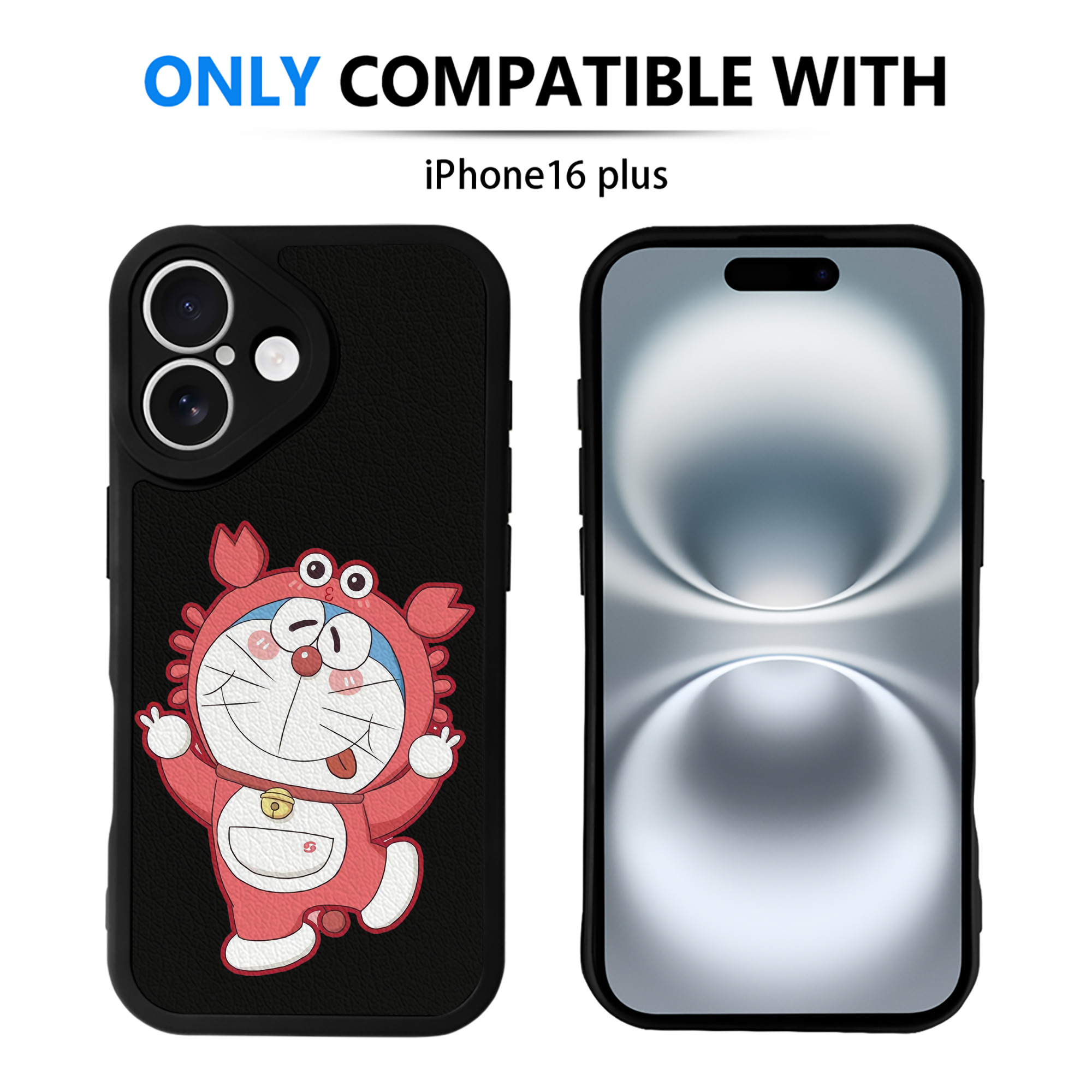 （画像用） ドラえもん Doraemon 【iPhone 16シリーズ対応】シリコンスマホケース（レザー調） 材質：シリコン